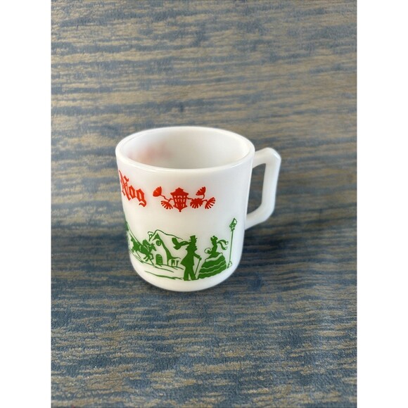 VTG Hazel Atlas Milk Glass Eggnog Mug Retro Holiday Collectible Drinkware - Picture 3 of 7